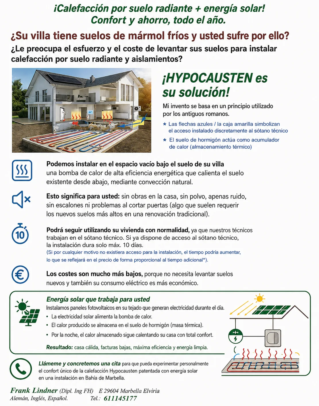 HYPOCAUSTEN solar energy and thermal storage concept